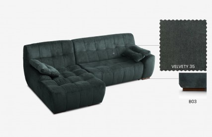 Minkštas kampas | VIP VELVETY 35 KAIRINIS Minkštas kampas | VIP VELVETY 35 KAIRINIS