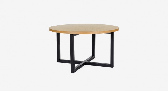 Table | CAMDEN round, with herringbone print