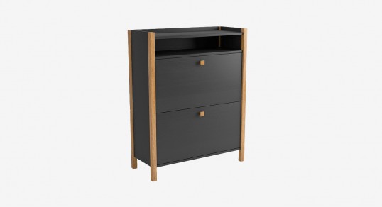 Обувной шкаф | HANNOVER 2 двери, темно-серый