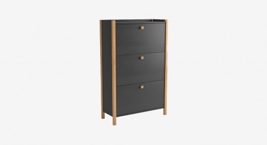 Обувной шкаф | HANNOVER 3 двери, темно-серый