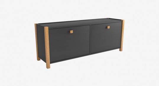 Обувной шкаф - Пуф | HANNOVER  темно-серый