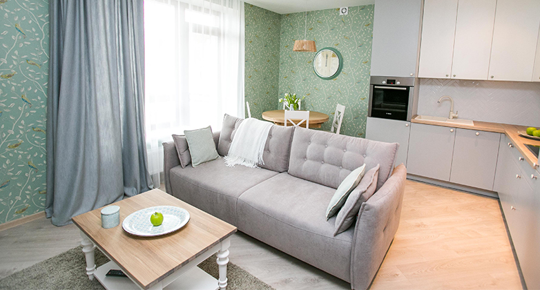 Sofa rubin and armchair toni in the home interior
